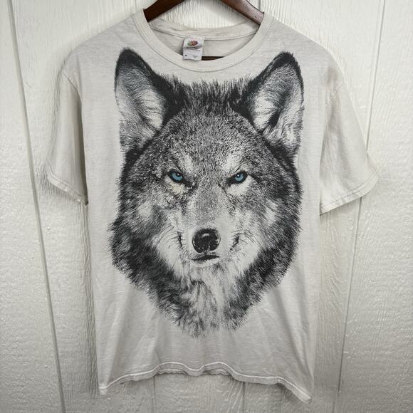 Vintage 90’s White Wolf Wilderness Big Print Tee Shirt Size Medium - Picture 1 of 6
